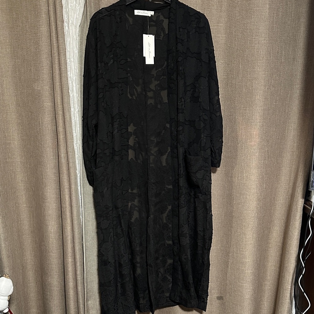 All in Favor Black Lace Robe